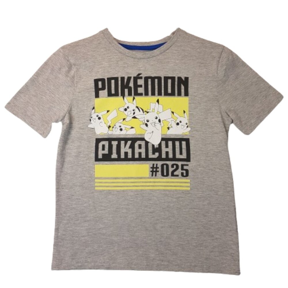 NINTENDO Pokemon Pikachu Tee Shirt Youth Large Y/L Unisex Boy Girl Child Gray